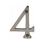 M Marcus Heritage Brass Numeral 4 - Face Fix 76mm Slimline font